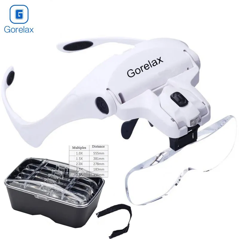  Gorelax Headband Magnifier, 5 Lens Head Mount