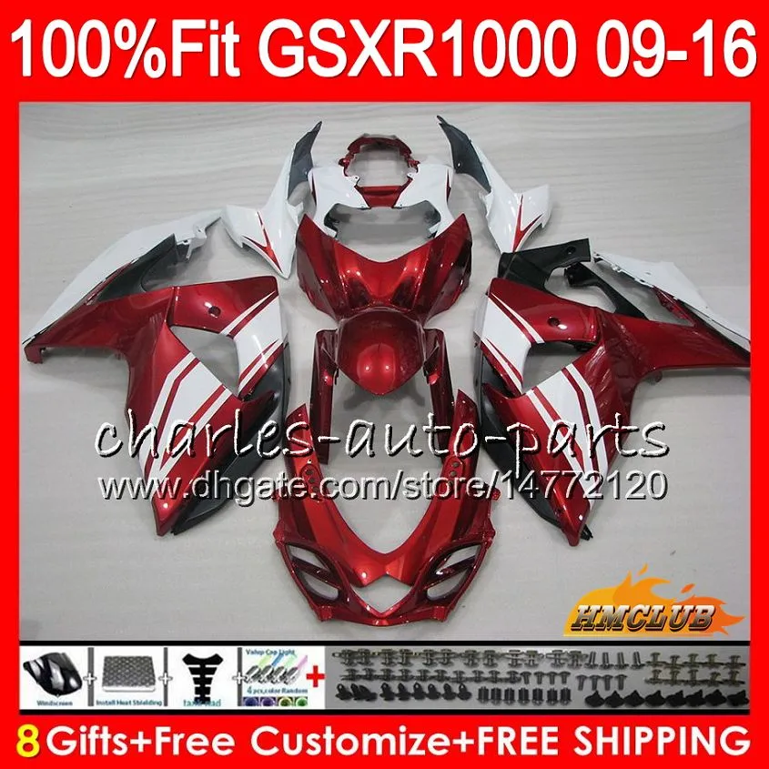 Wstrzyknięcie dla Suzuki GSXR 1000 GSXR-1000 Hot Red Ramka 09 10 11 2009 2010 2011 16HC.92 K9 GSXR1000 12 13 15 16 2012 2014 2014 2015 2016 WŁOKI