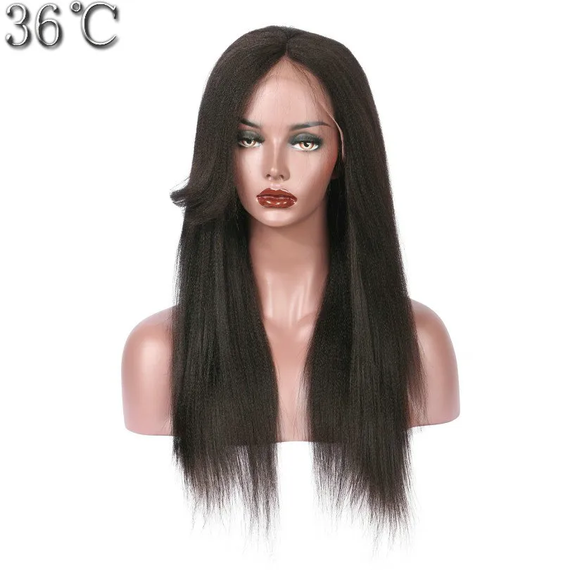 PAFF Yaki Straight Lace Front Echthaar-Perücken mit seitlichem Pony, brasilianisches Remy-Haar, mit Babyhaar, natürlichem Haaransatz