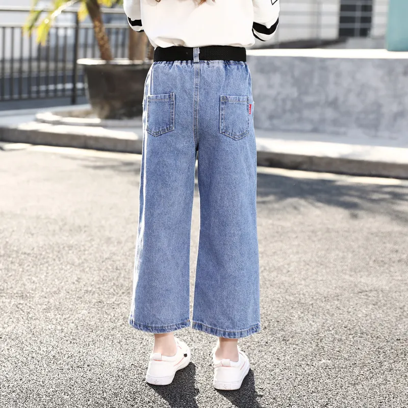 Kids Jeans Girl Wide Leg Pants Girls Jeans Elastic Waist For Girls Spring  Autumn Casual Clothes Pants 5 7 9 11 13 From Orchidor, $32.43