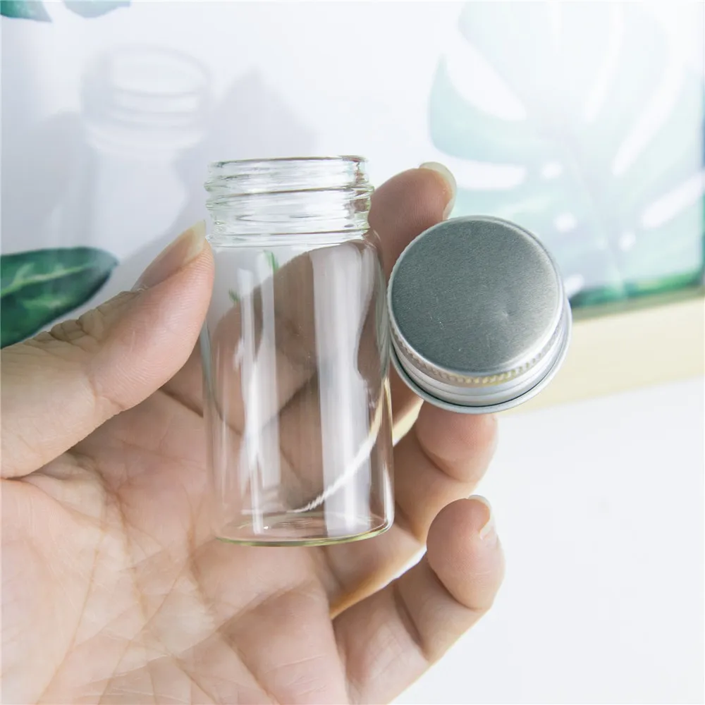 30 * 60 * 21mm 25ml garrafas de vidro tampa de alumínio vazio transparente garrafas claras de garrafas 50 pçslote