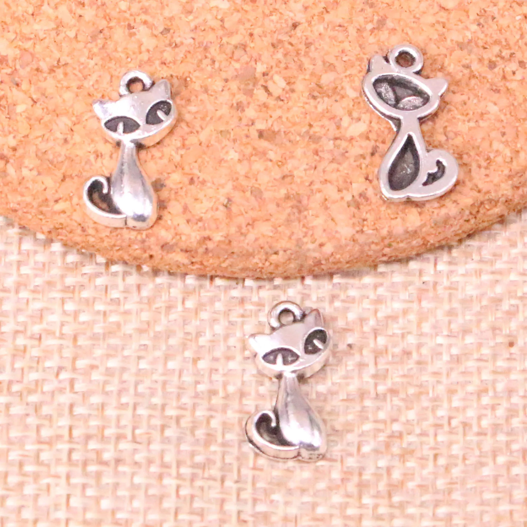 183pcs Charms cat fox 17*9mm Antique Making pendant fit,Vintage Tibetan Silver,DIY Handmade Jewelry