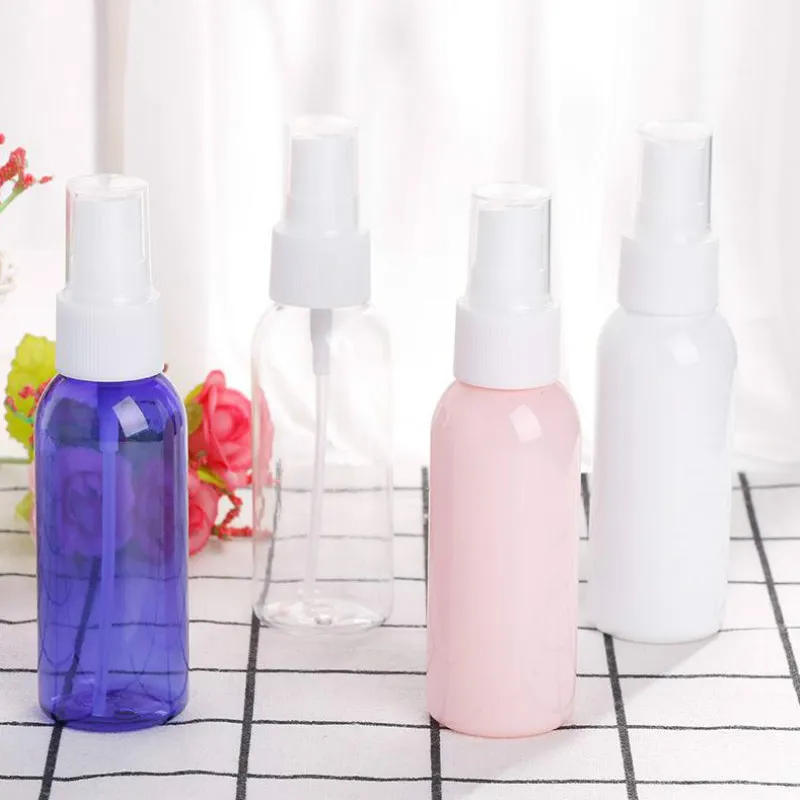 50 ml plastik yuvarlak omuz dezenfeksiyon sprey şişesi parfüm şişesi plastik dağıtım sprey pompa şişesi toptan SZ665