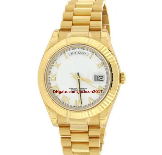 Boże Narodzenie prezent wysokiej jakości na rękę męską zegarek 218238 II 18K żółty złoty prezydent 41mm