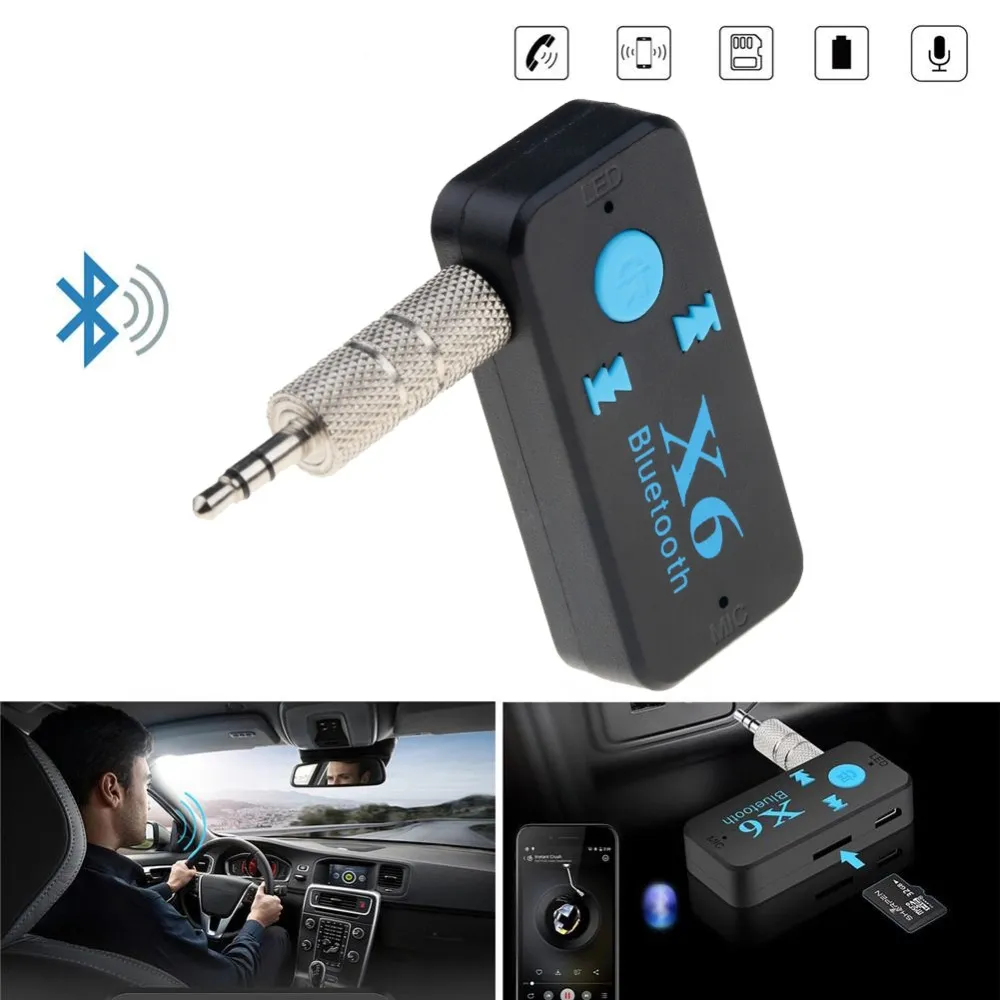 Kit Voiture Sans Fil Adaptateur Bluetooth 4.0 3 En 1 Récepteur Bluetooth  USB Prise Audio 3.5mm Lecteur De Carte TF Prise En Charge Des Appels Micro  Du 1,59 €