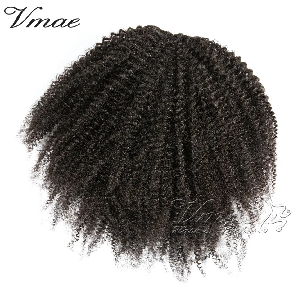 Brazilian 4A 4B 4C 120g Natural Color Horsetail Afro Kinky Curly Straight Elastic Band Remy Virgin Human Hair Extensions Drawstring Ponytail