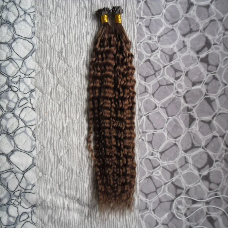 I Tip Hair Extension 100pcs/pac Kinky curly Per Strand 100 Strands Brazilian Human Hair Extensions I Tip Extensions