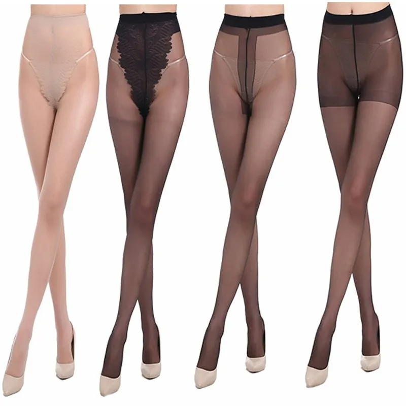 Women's Crotchless Pantyhose Tights, High Elastic Nylon Stockings for Ladies