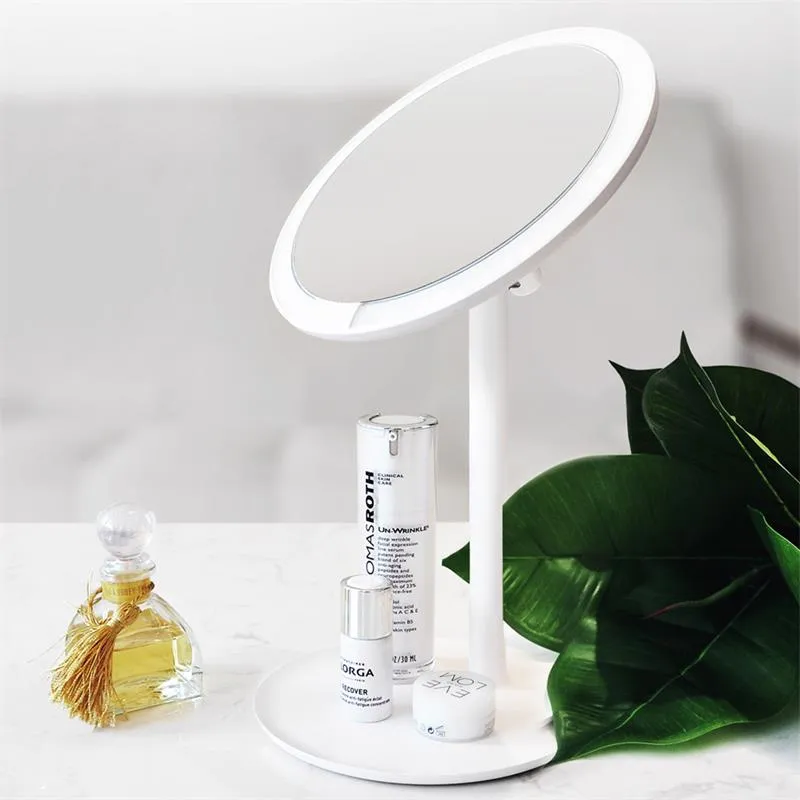 2021 Xiaomi YouPin Amiro HD Makeup Spegel Dagsljus Mirror Vanity Make Up Speglar Lampa USB Laddning Ljus Hälsa Skönhet Justerbart GRATIS Fartyg