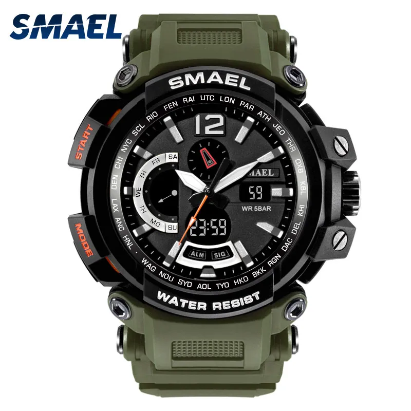 Smael Brand Men Watches Clock Men Military Army Sport Led 디지털 손목 시계 알람 날짜 1702 Relogio Masculino Esportivo Militar