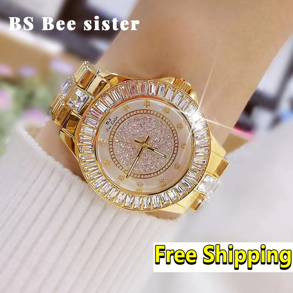 Elegant Gold Womens Wrist Watch Stainless Steel Band, Stylish