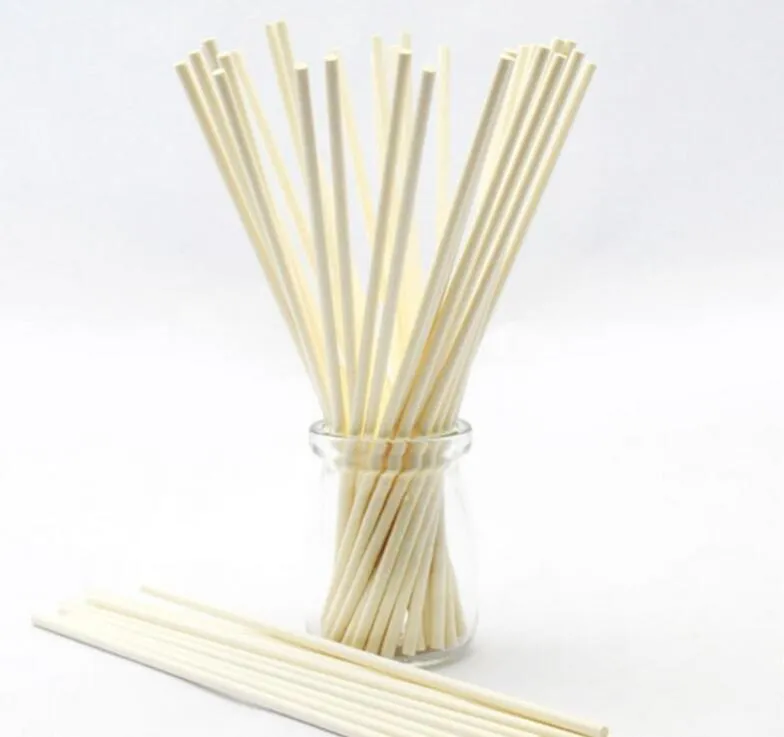 6 tum vit chokladpinne papper Lollipop Sticks Cake Pops Paper Sticks Cookie Stick 3.5*150mm XB1