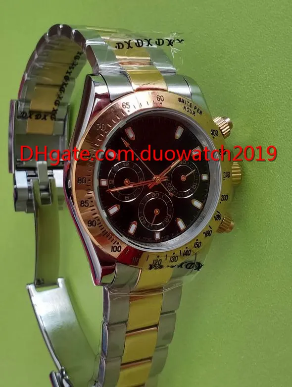 5 Färgförsäljning Toppkvalitet Mäns Sport Automatquality 40 mm Klocka medfolding Buckle Chronograph Two-Tone 116503 Rörelse Rostfritt Stee