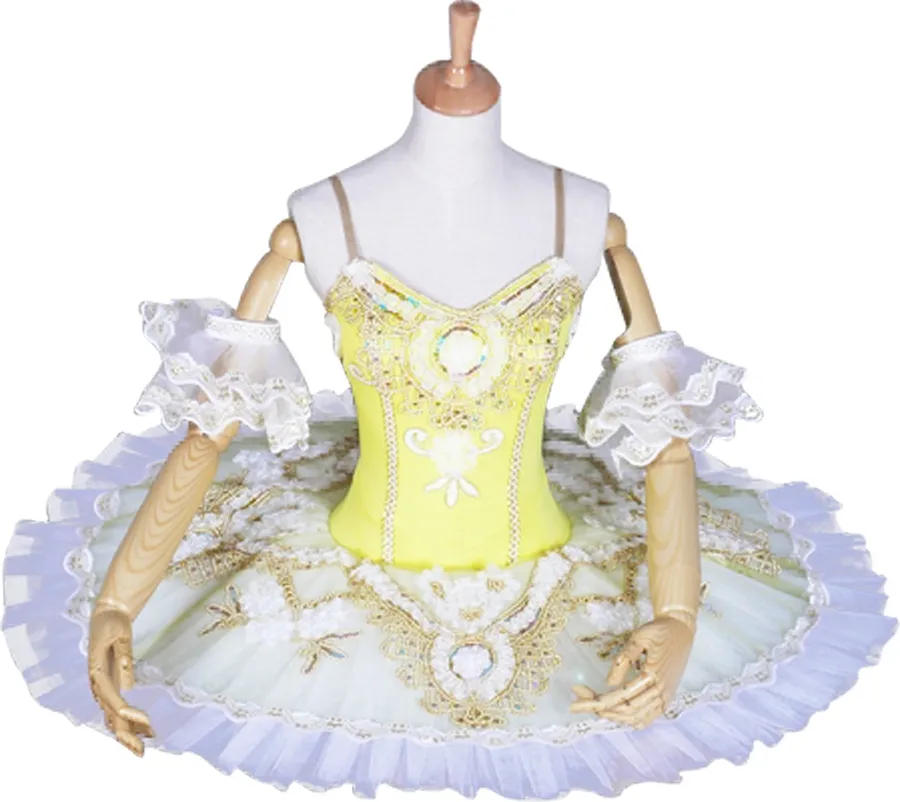 黄色のバレエの衣装アダルトの専門の積極的な盛り合わせのバツのバレエドレス女の子女性スワン湖の古典的なバレエチュチュダンスウェアの子供たち