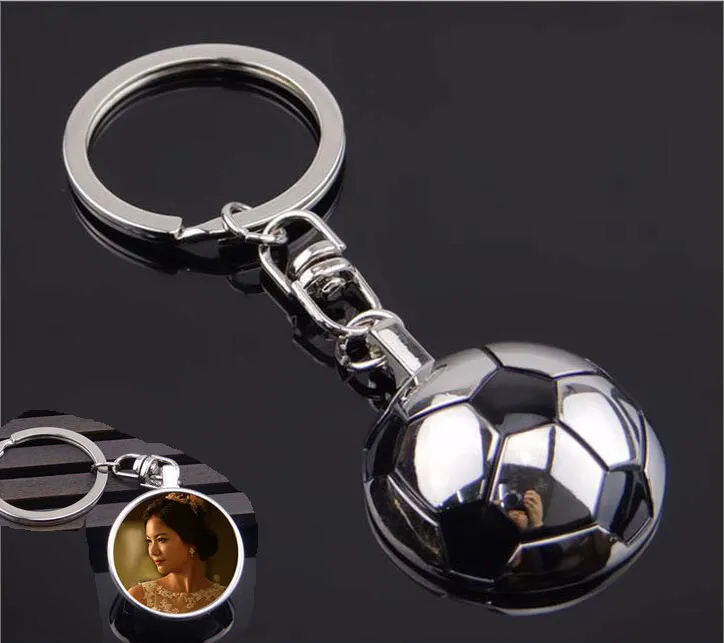 sublimering blank metall fotboll sport nyckel ring kedja hjärta överföring utskrift DIY anpassade nyckelringar förbrukningsmaterial material