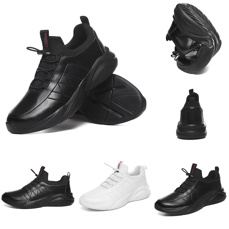 Модные кожаные кроссовки для мужчин и женщин Тройные черные белые кожаные спортивные кроссовки на платформе мужские кроссовки Самодельный бренд Сделано в Китае