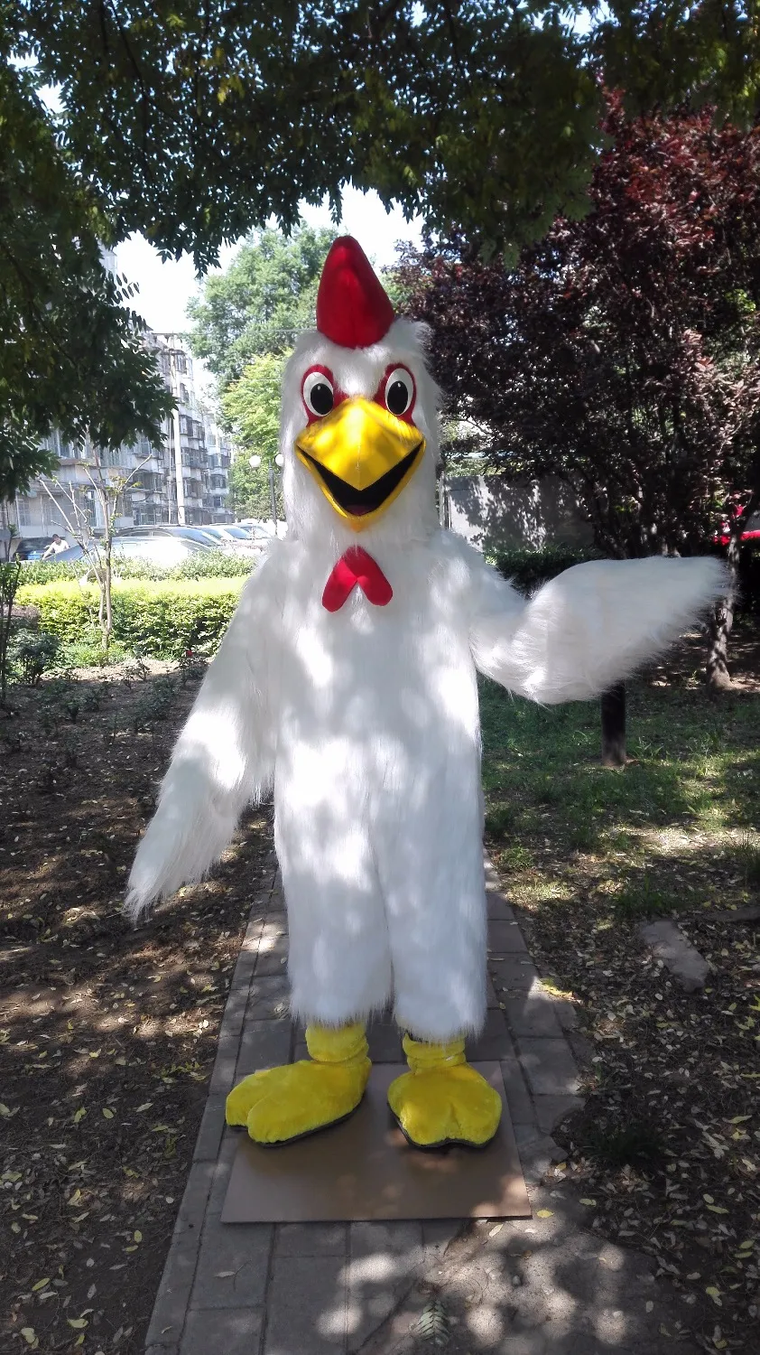 Costume da mascotte di pollo di peluche di Halloween Gallo da cuoco di  cartoni animati Personaggio a tema anime Costumi di fantasia per feste di