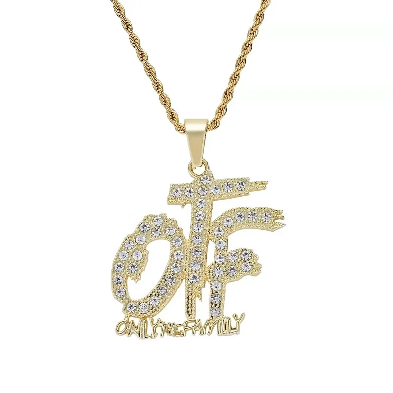 iced out only the family ciondolo collana per uomo donna designer di lusso mens bling diamante lettera pendenti lettere collana in oro l254Y