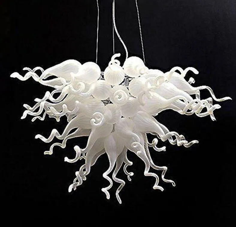 Economia de energia artesanal lustre lâmpadas de vidro branco lâmpadas de pingente moderno Itália design de vidro personalizado enforcamento LED iluminação para decoração de casa