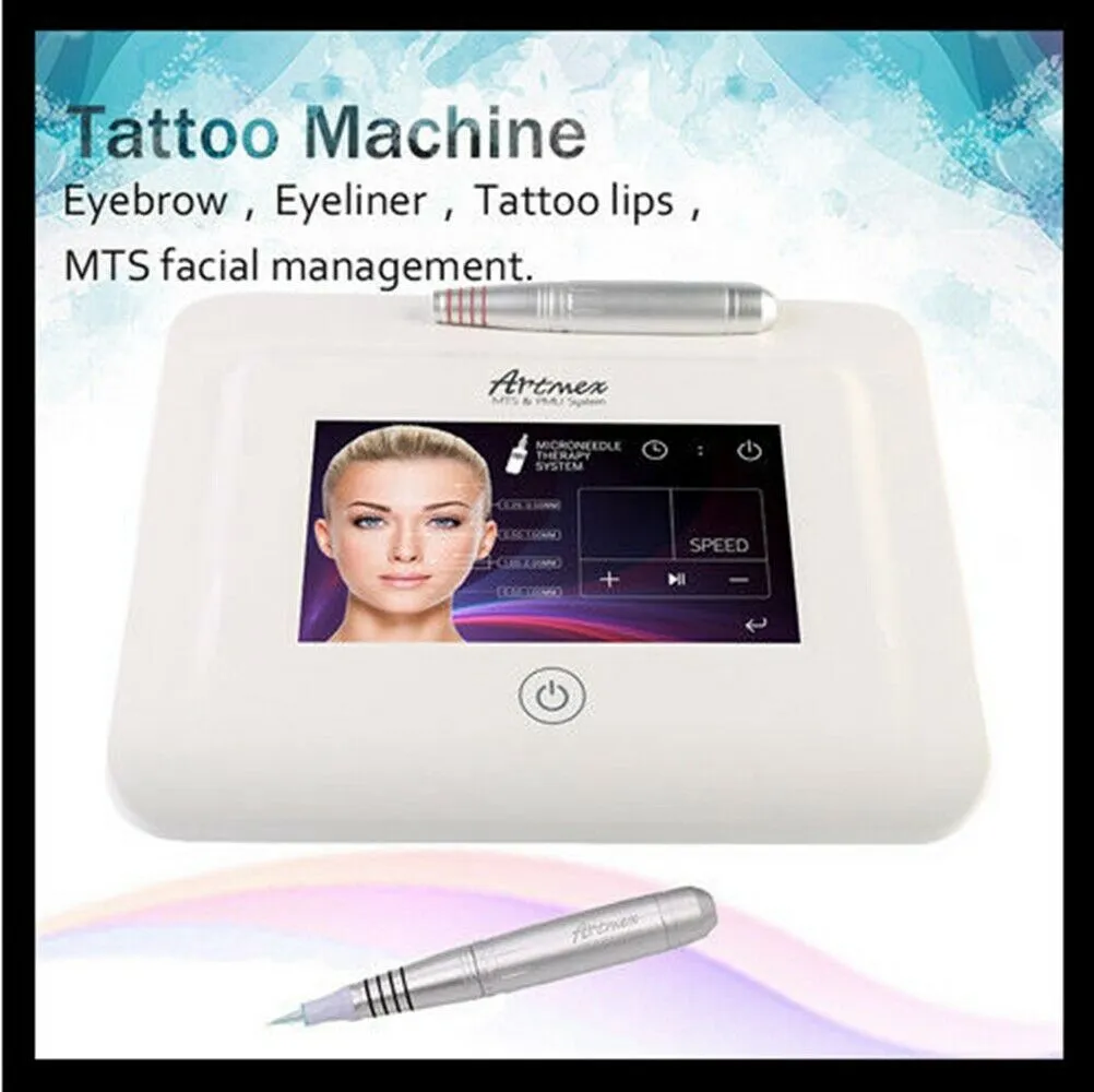 ArtMex V11 Permanente Maquiagem Tatuagem Máquina Digital Touch Set Eye Brow Lip Rotary Mts Sistema Dermapen