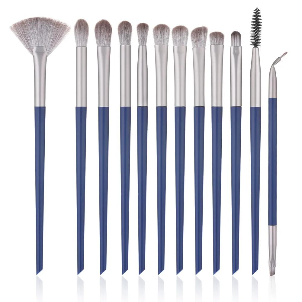 Pennelli per il trucco professionale Set 12pcs Eyeshadow Lips Eyebrow Concealer Eyelash Eyeliner Brush Brush Eye Brushes Set Make up Strumenti di bellezza cosmetici