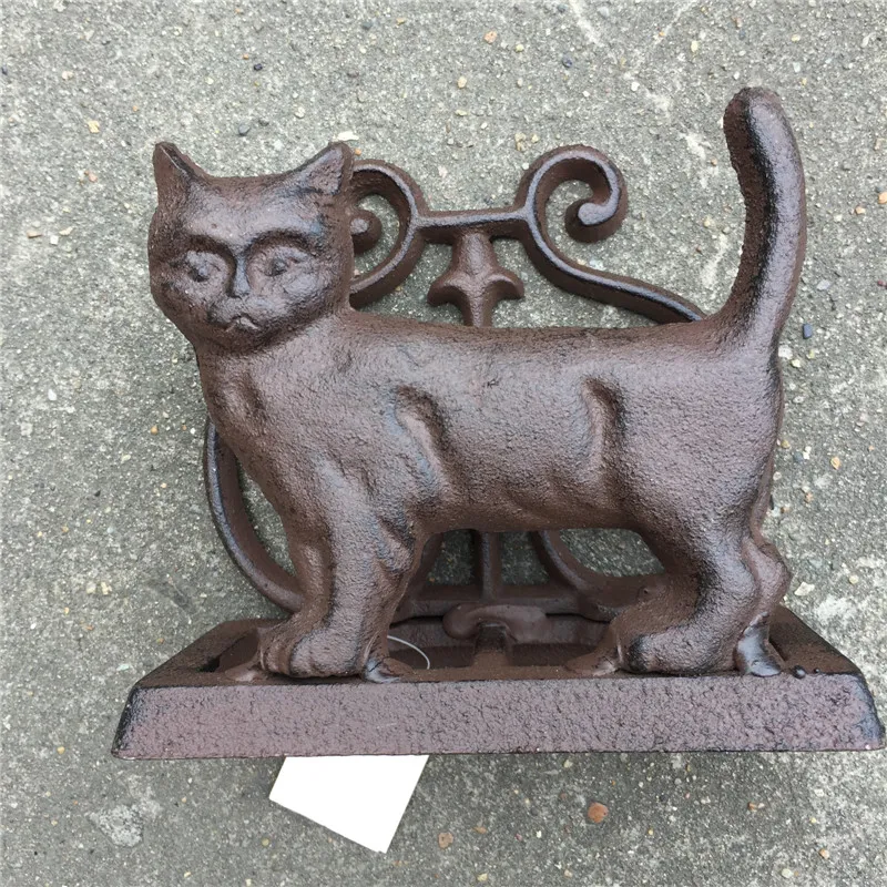 Cast iron cat store paper towel holder