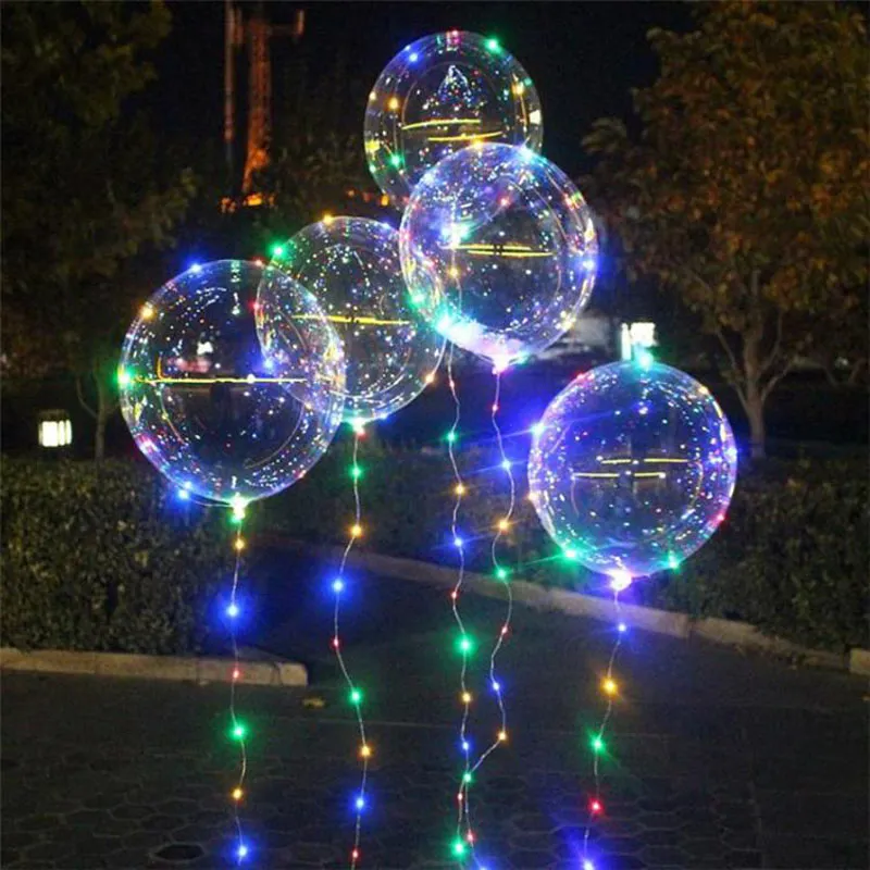 20 inch lichtgevende ballonnen met lichtsnoer Lichtgevende ballonnen LED-lichtballon voor bruiloftsfeestfestival