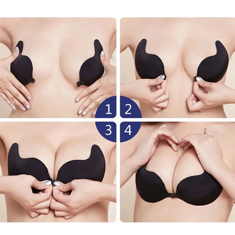 Sexy Push Up Silicone Mango Bra Self Adhesive Seamless Strapless Bra Front  Closure 34 Cup Gel Invisible Bras For Women Backless C5276435 From Lnrz,  $27.63