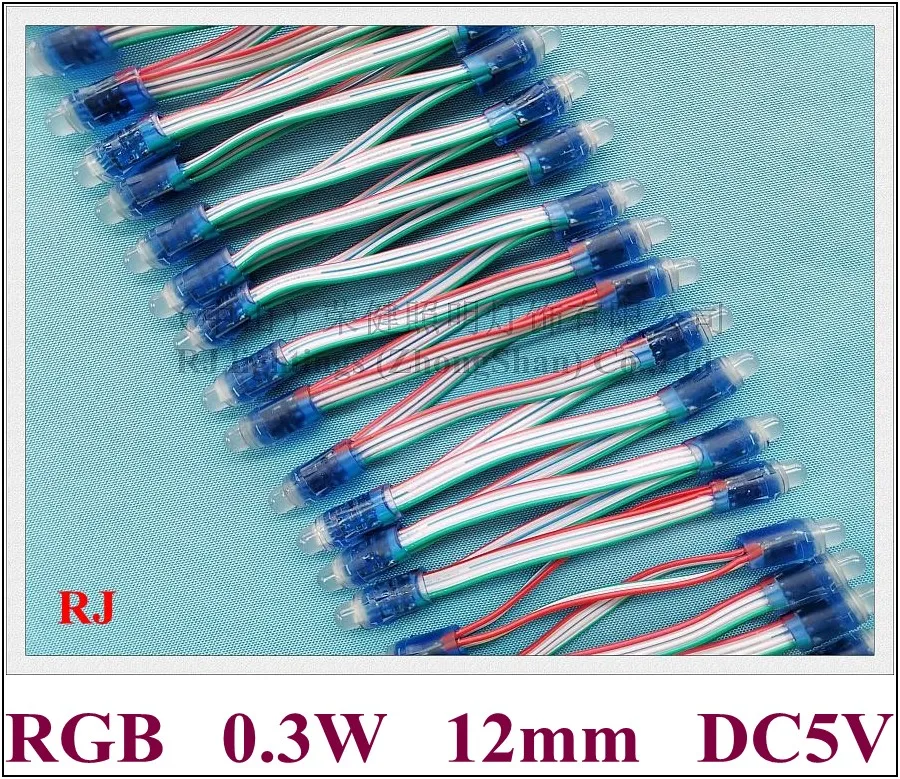 LED سلسلة الضوء المكشوفة لحرف القناة LED وحدة ضوء البكسل DC5V 0.3W RGB (فقط RGB لا WS2811 لا IC غير قابل للبرمجة)