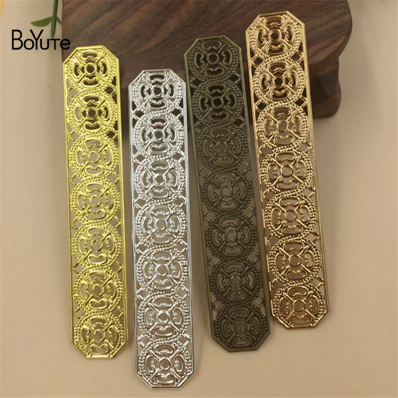 BoYuTe 50Pcs 8215MM Metal Copper Stamping Plate Filigree Diy Hand Made Jewelry Findings Components (1)