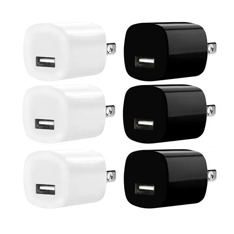 جودة عالية 5V 1A US US PLUT AC ACTAL ADAPTER Home Travel Wall Charger for iPhone 5 6 7 Samsung