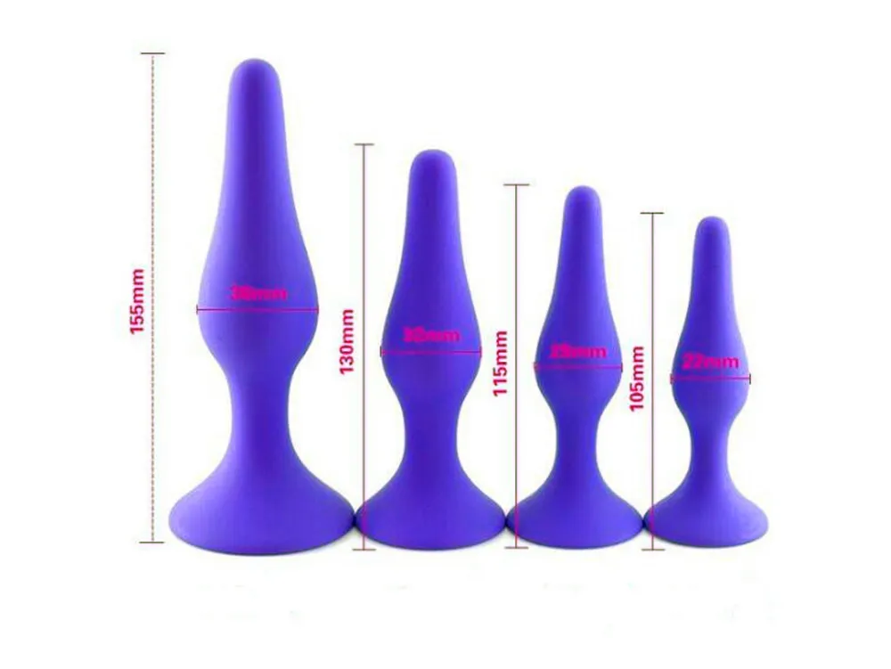 Silicone Anal Plug with Flared Base Unisex Sex Toy in Red Pink Purple Black  from Dhgate Anal Toys