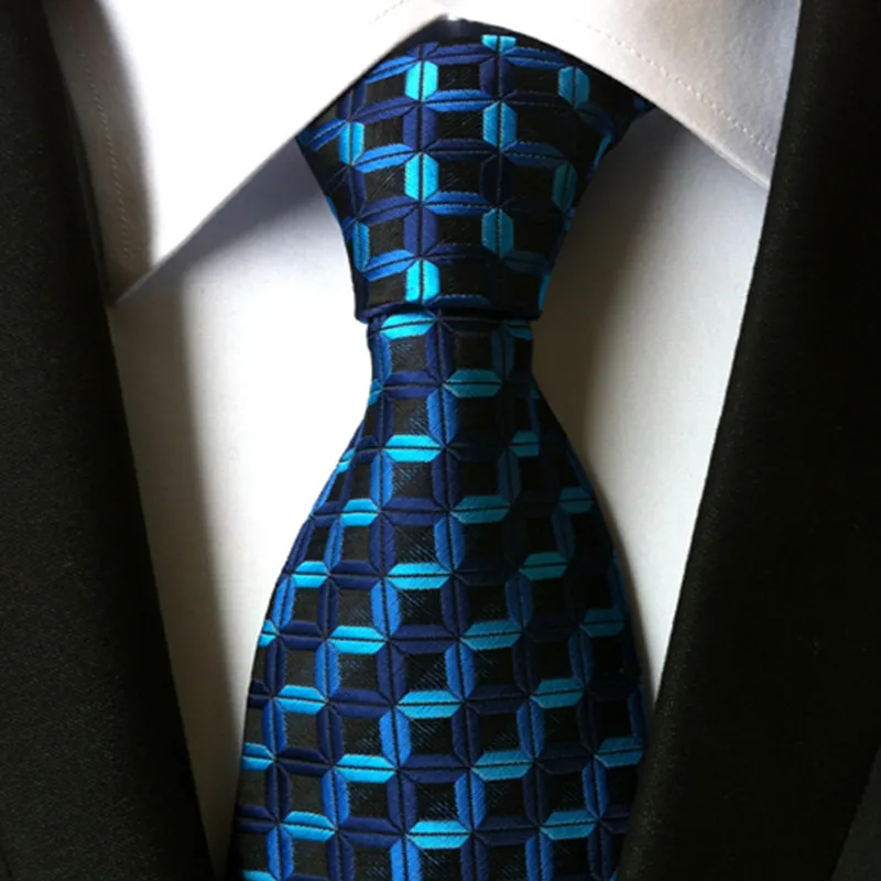 Craves de marié Hot 100% Silk Plaid Ties for Groom Shirt Wedding Cravate Jacquard Woven Coldie Party Gravata Business Tie