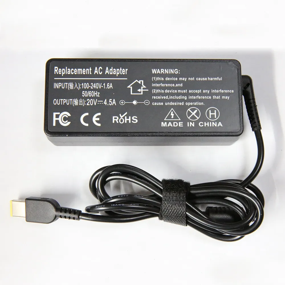 교체 20V 4.5A 90W 노란색 USB 팁 노트북 AC 어댑터 노트북 충전기 레노버 X1 카본 요가 11S (13)