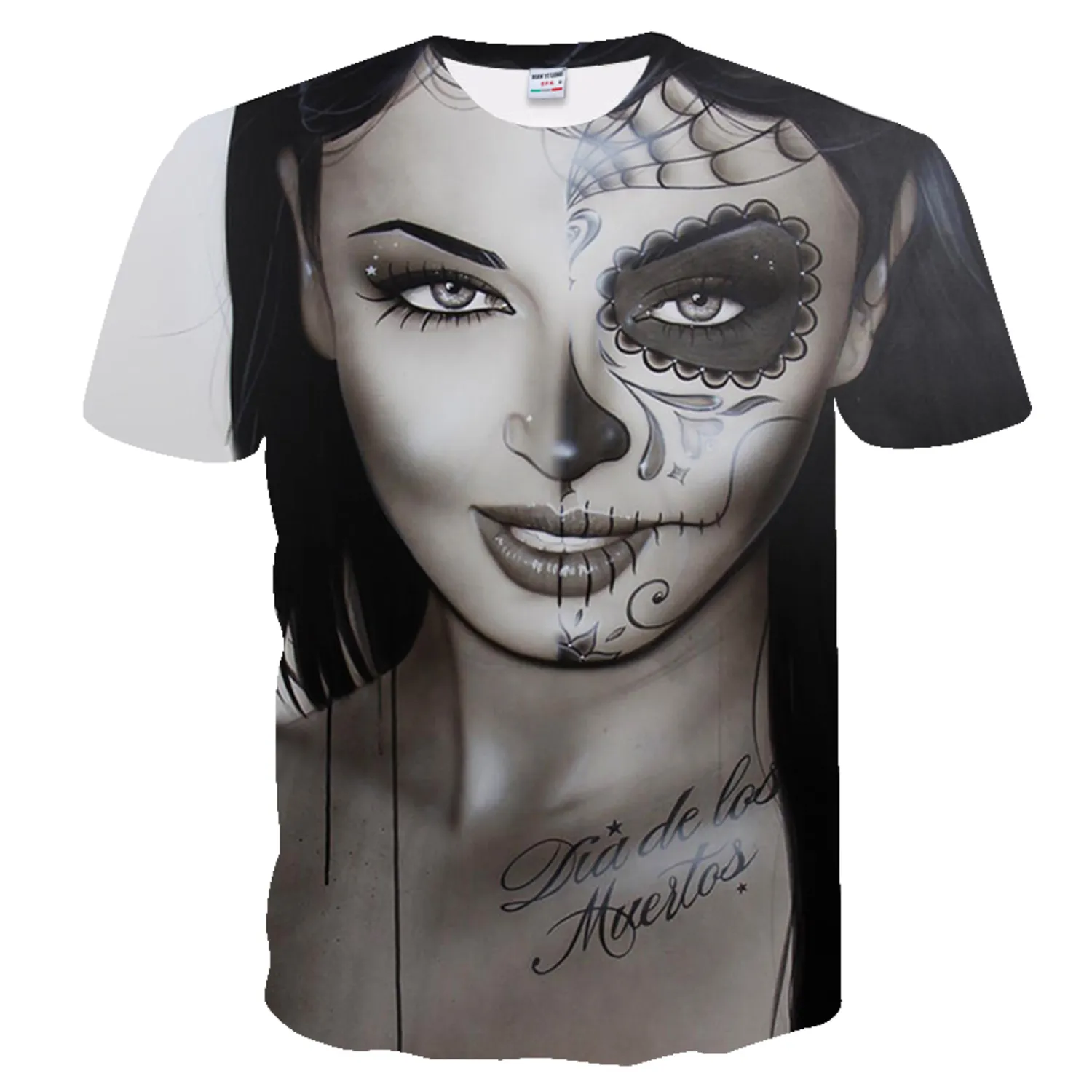 T-Shirt Uomo Con Stampa Teschio 3D – Maglietta Oversize Punk – Cotone E Poliestere – Camicia Estiva Casual