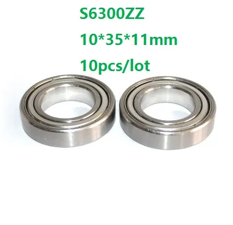 10pcs / lot ABEC-5 S6300ZZ S6300 ZZ 깊은 그루브 롤링 베어링 10 * 35 * 11mm 스테인레스 스틸 볼 베어링 10x35x11mm