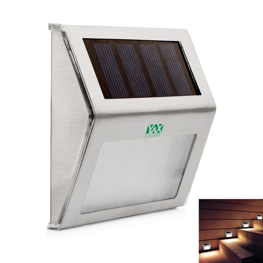 YWXLight Lampada da parete per scale stradali impermeabile a LED per esterni a energia solare