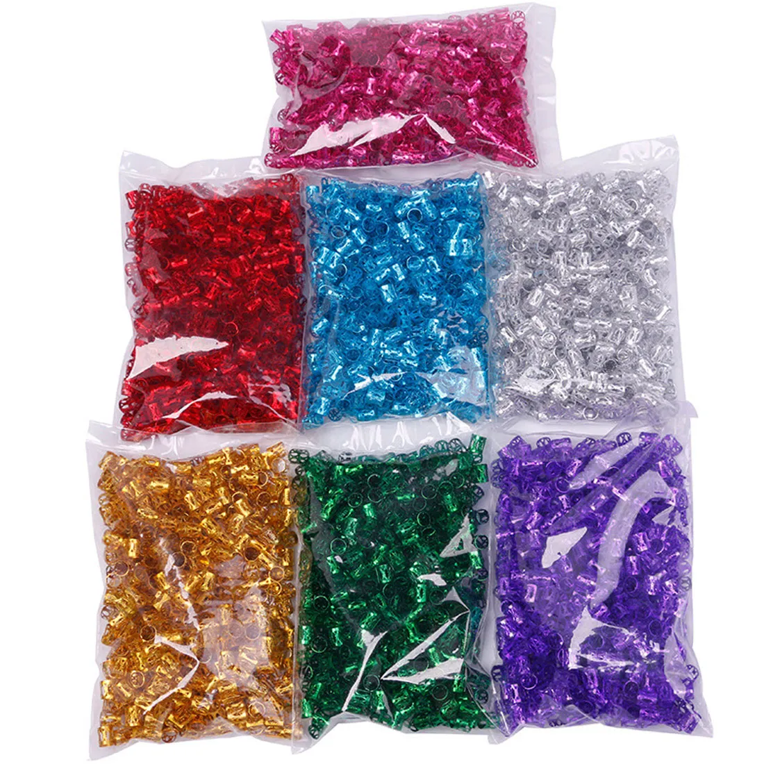 50pcs Colored Beads Hair Clips Plastic Hair Accessories For Women's Braids, Hair  Braiding And Headbands