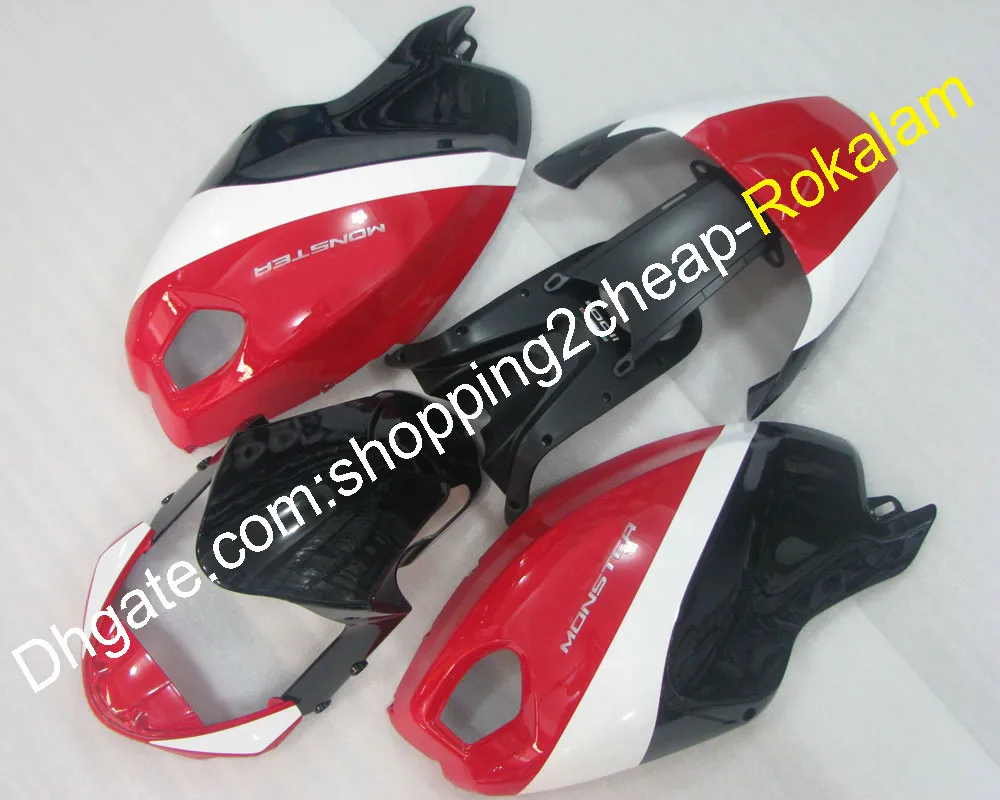 För Ducati 696 796 795 M1000 M1100 Fairing 2009 2010 2011 2012 2013 Red Black White Sport Cowling Aftermarket Kit (formsprutning)