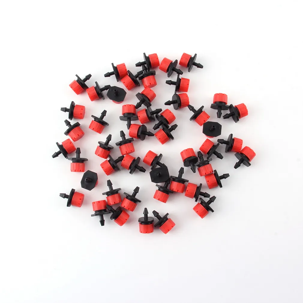 50pcs / Lot Fashion clamps Adjustable Garden Irrigation Misting Micro Flow Dripper Head Drip System On 1/4" Barb watering