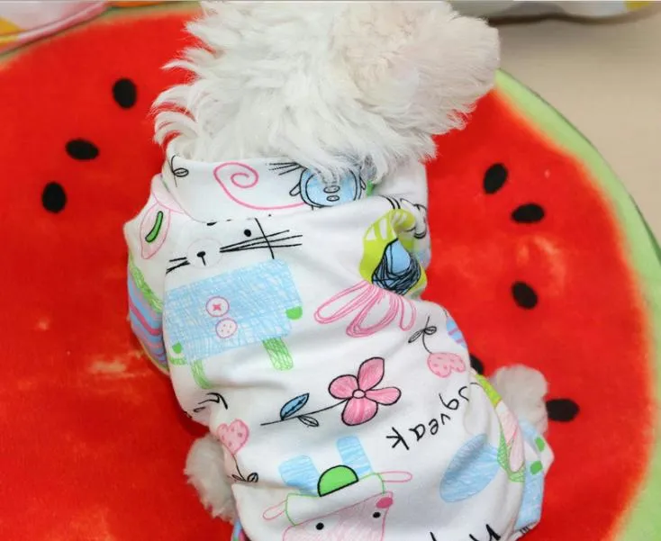 犬の服夏の薄いセクションの小さな犬のテディキティBichon Fadouの夏の子犬のBOMEIかわいいパジャマペット犬の4本足のスーツ