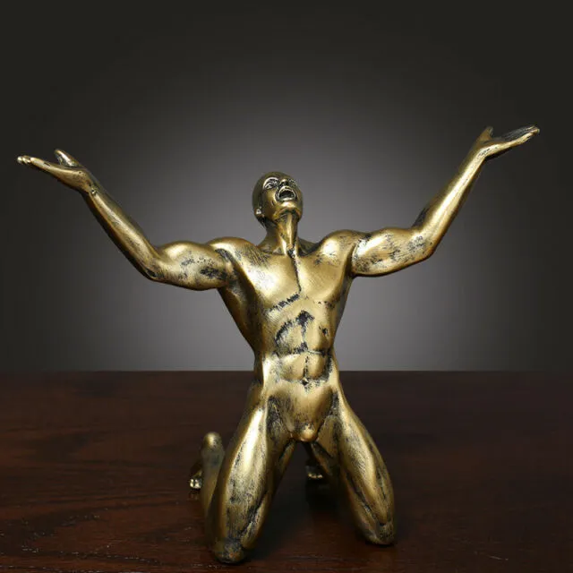 12 5 tum Art Deco Bronze Sculpture Creative Abstract Figure Statue Decorative279e