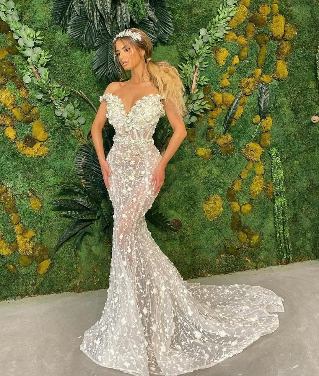 chinese dress ladies Andrea & Leo A1116 Feather Mermaid Prom Dress main image 0