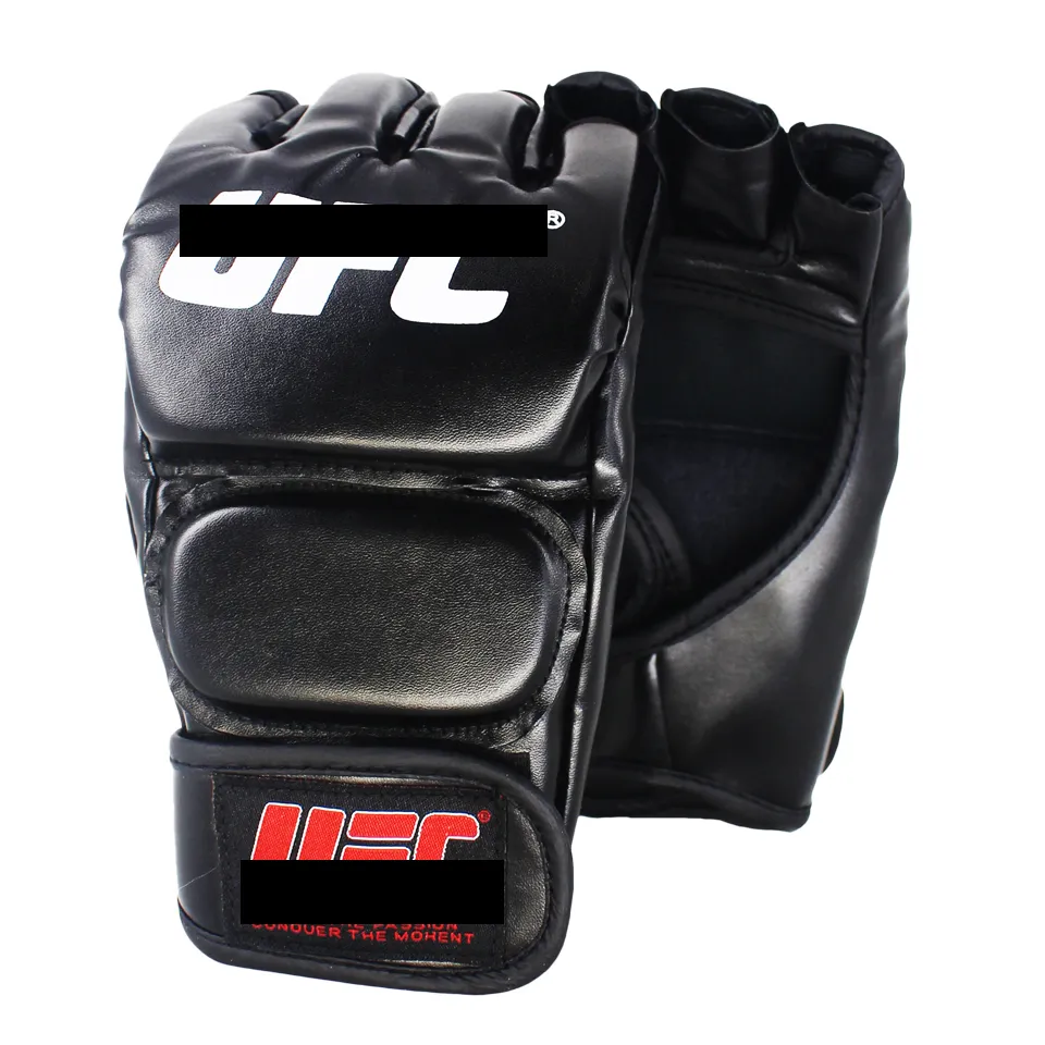 SUOTF Black Fighting MMA Luvas de boxe esportivas Luvas de couro Tiger Muay Thai caixa de luta mma luvas de boxe sanda almofadas de luva de boxe mma T191226