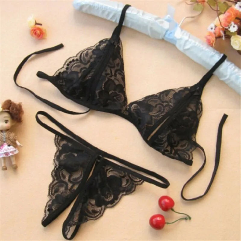 Bras Sets Sexy Women Underwear Set Porno Bra And Panty Lingerie Ultrathin  Lace Transparent Open Crotch Panties See Through Brassiere From Edmund02,  $41.66