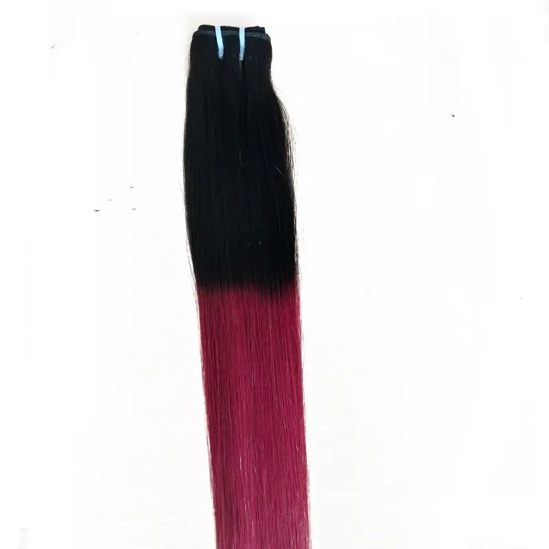 Elibess varumärke - hårbunt rakt våg ombre t1b / lila jungfru mänskliga hårbitar obearbetade ryska hårväft 300g mycket,