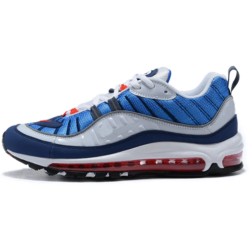 Nike Air Max 98 Men shoes neue Ankunft Mode OG Gundam Laufschuhe f r hochwertige Herren 98er Wei Blau Rot Schwarz Outdoor Sports Sneakers Gr e 40 45