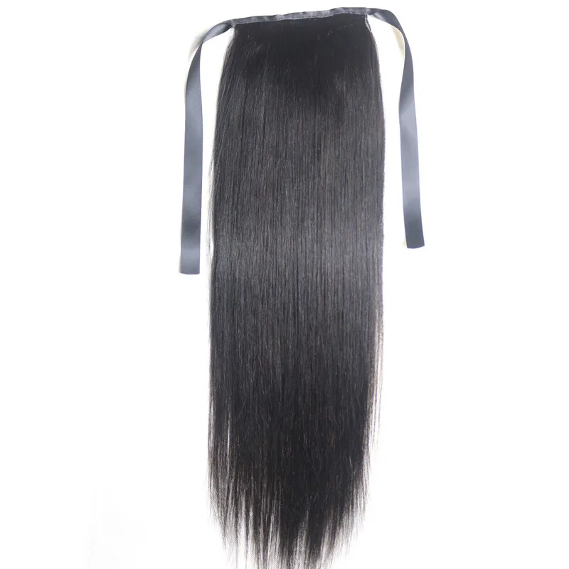 9A Pferdeschwanzclips in menschlichen Haare Erweiterungen Horseail Peruanian Malaysian Indianer Brasilianische Jungfrau Remy Straight Haar Natürliche Farbe Blondine 613 #