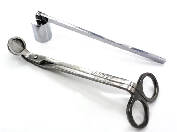 17cm Rostfritt stål Candle Wick Cutter Tools Trimmer Oljelampa Trim Sax Cutter Snuffer Tool Hook Clipper Handverktyg 20st