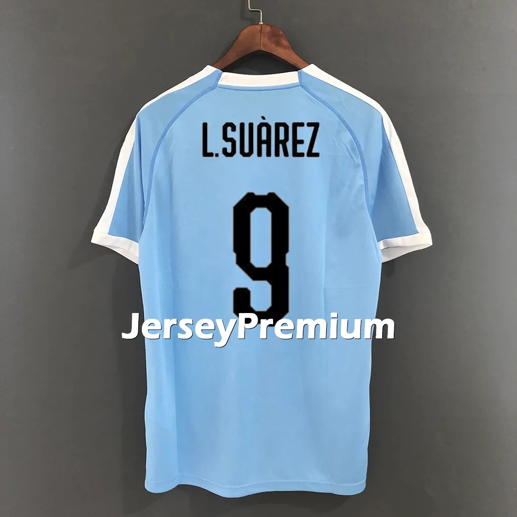 Acorazado animación A veces 2019 Uruguay Home Away Camisa blanca azul cielo Fútbol Camisetas de fútbol  Camiseta L.Suarez E.